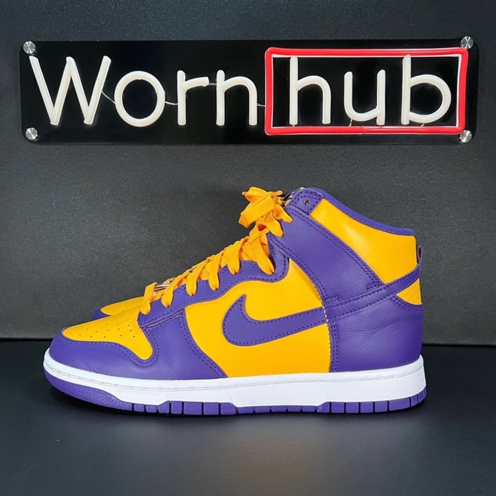 Nike Dunk Hi Retro 'Lakers' • DD1399-500 • Court Purple/Gold • Men’s Size 9